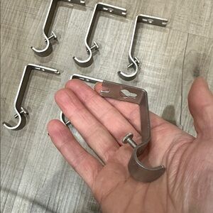 Silver Curtain Brackets Set of 6